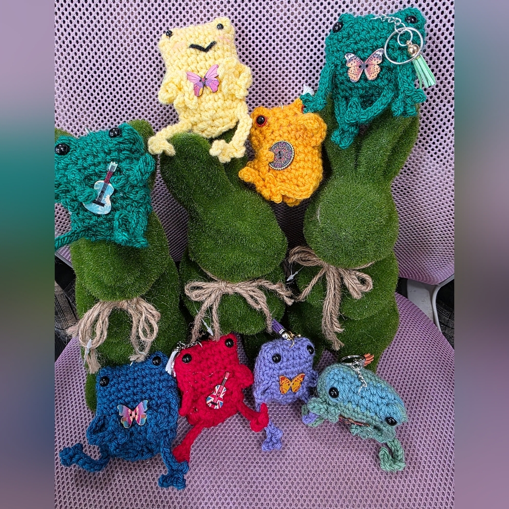 2 Handcrafted Crochet Frog Key Chains Buyers Choice